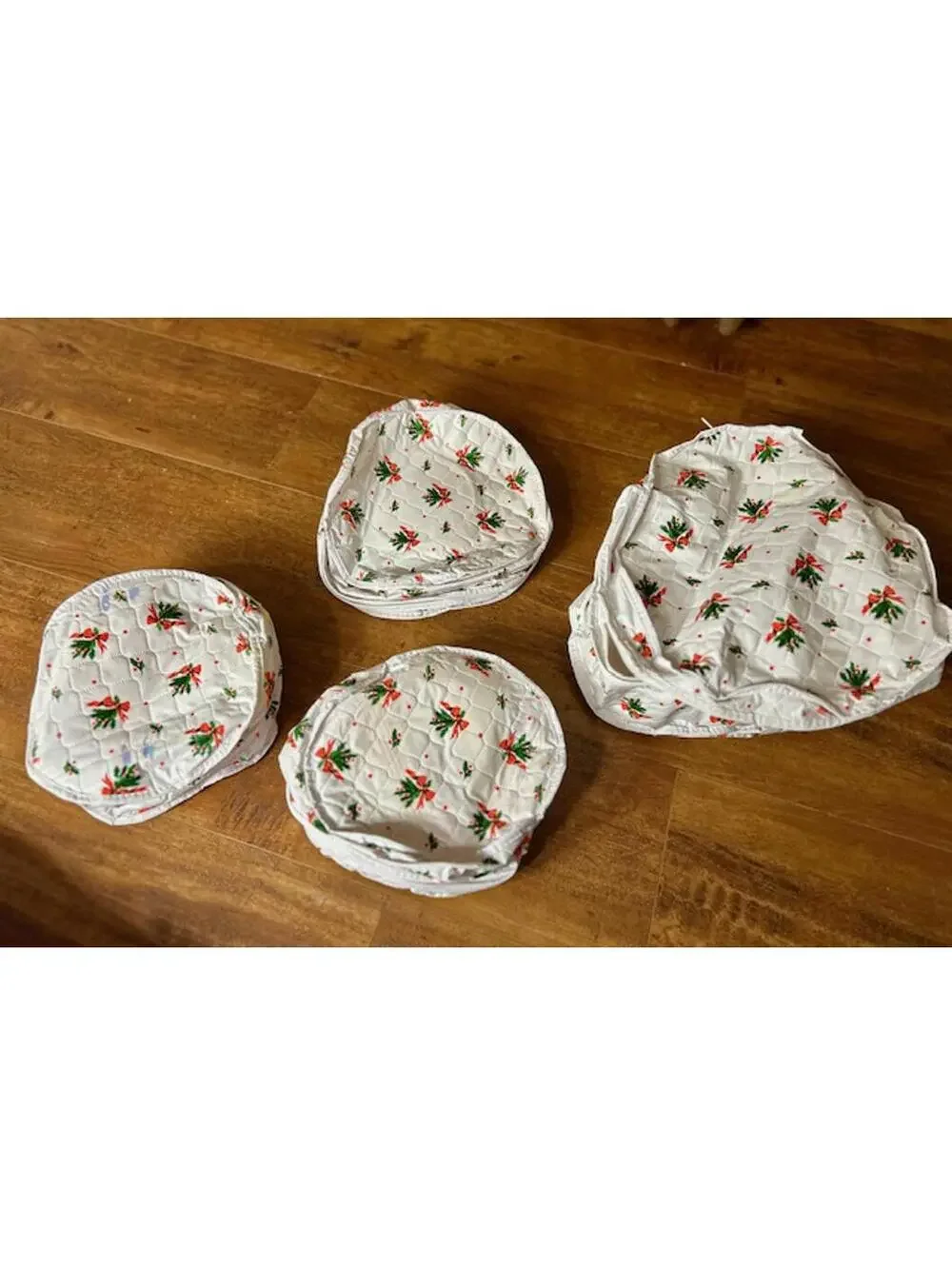 Set of Quilted Floral Storage Bags with Zipper Closure